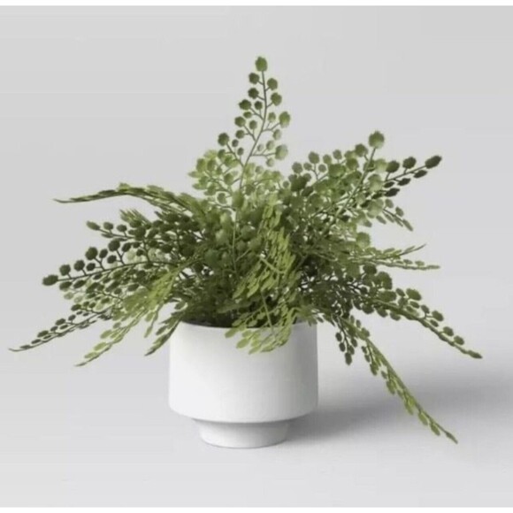 Threshold 14” Faux Fern Modern Ceramic Pot Artificial Arrangement - New - Picture 1 of 9